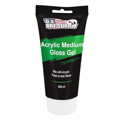 U.S. Art Supply Clear Acrylic Gel Medium Gloss, 200ml - (6.7 Ounce) Tube - Increase Gloss, Viscosity & Transparency for Acrylic Paints - size: 6.76 Fl Oz (Pack of 1)