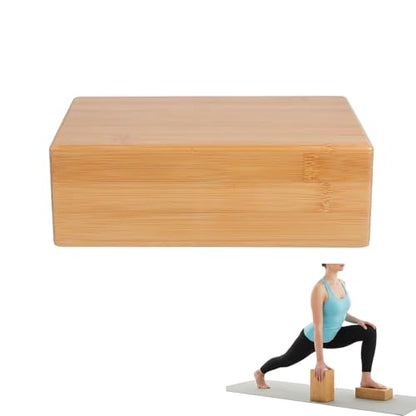 SUPVOX Natural Bamboo Block - Lightweight Yoga Brick for Stability, Stretching & Alignment - Smooth, Non-Slip Surface, Easy to Clean
