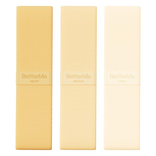 BetterMe Pilates Loop Bands – Resistance Bands Set for Women – Elastic Workout Bands for Glutes, Legs & Core – Home Fitness & Exercise Bands - color: Butter Yellow