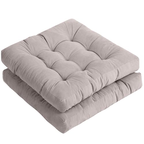 Tiita 22 Inch Square Floor Cushions, Floor Pillow for Sitting, Grey - color: Square|grey, size: 2 Count (Pack of 1)