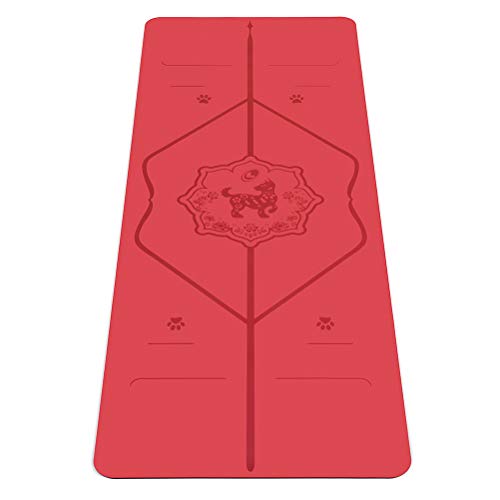 Liforme Zodiac Yoga Mat - Patented Alignment Design, Advanced Non-Slip Grip - color: Dog Red