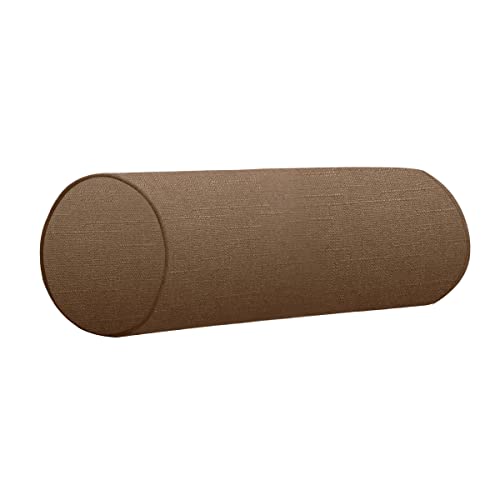 Neck Roll Pillowcases Velvet Cylindrical Pillow Covers 16"x6" with Hidden Zipper for House Home Decor Neck Roll Pillow Cervical Neck Roll Memory Pillow Cylinder Round Cushion (Linen Coffe, 16x6) - color: Linen Coffe
