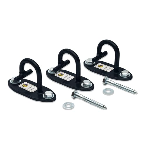 Anchor Gym Mini H1 (Set of 3) - Resistance Band Wall Anchors for Home Workouts | Wall Mount Anchor for Resistance Bands, Stretch Straps & Suspension Trainers - color: Black