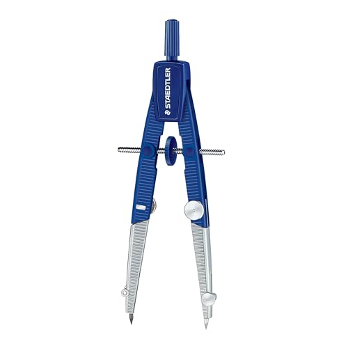 STAEDTLER Advanced Student Compass 2 Piece Set - Metal Compass with Quick-Set Center Wheel, Universal Adapter & Spare Lead, Draws Circles up to 10.25" - style: 2 Piece Advanced Set (Pouch)