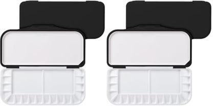 Mr. Pen- Airtight Watercolor Palette with Lid, 18 Wells & 2 Mixing Areas (Pack of 2) - color: Black, size: 2 Pack
