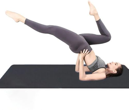 Hatha Yoga Extra Thick TPE Yoga Mat - 72"x 32" Thickness 1/2 Inch -Eco Friendly- With High Density Anti-Tear Exercise Mats For Home Gym Travel & Floor Outside - color: Black