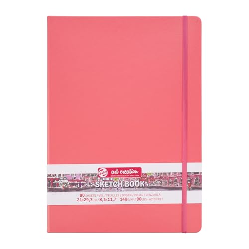 Talens Art Creation Sketchbook, Coral Red, 80 Sheets, 8.3 x 11.7 in - color: coral red, size: 21×30cm
