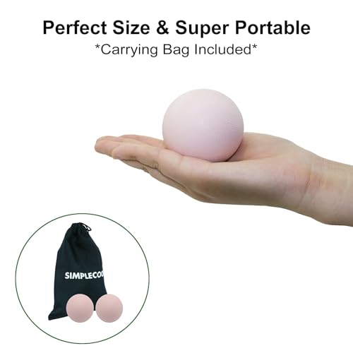 SIMPLECOOL Hard Massage Ball Lacrosse Ball Size Fascia Balls, 2 Pack, Pink | For Trigger Point Deep Tissue Myofascial Release Muscle Relax Plantar Fasciitis Relief Physiotherapy Yoga Pilates - color: Pink