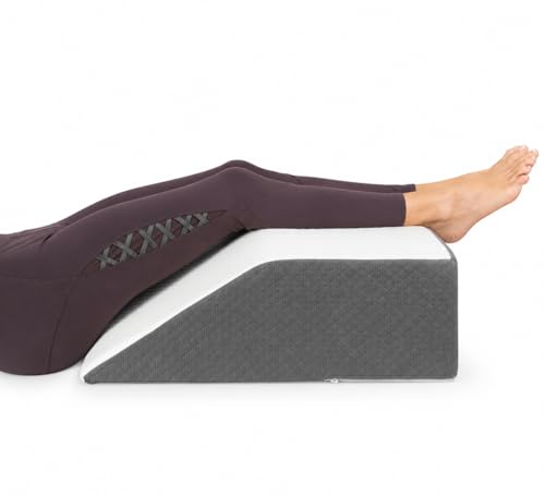Kolbs Leg Elevation Pillow for After Surgery | Flat Top Bed Wedge Bolster Pillow for Legs | Foot, Knee, Ankle Elevation Post Surgery (Flat Top 7" Height) - size: Flat Top 7" Height - Grey