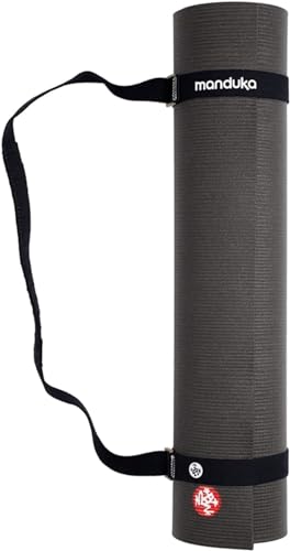 Manduka Yoga Commuter Mat Carrier - Eco-Friendly Cotton, Easy to Carry, Hands-Free, For All Mat Sizes - color: Black