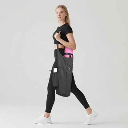 Yoga Mat Bag, with Protective Layer& Water Bottle Pocket and Big Wet Pocket & Yoga strap & Large Capacity,Stylish & Functional Fitness Mat And Essential items for Women & Men - color: black