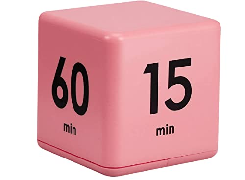 Feilifan Cube Timer, Productivity Flip Timer, Countdown 15-20-30-60 Minute - color: 15-20-30-60min,pink
