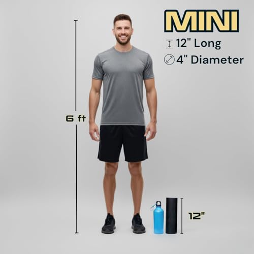 Fitizen Foam Roller – Muscle Massage Rehab Stiff Back Pain Physical Therapy Deep Tissue Firm Exercise Equipment Home Gym Stress Yoga Pilates for The Fit Citizen by FitNation - style: Mini - 12 x 4 Inches