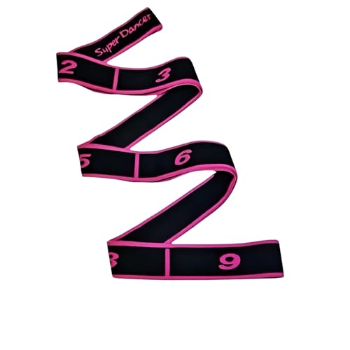 Stretching Strap with Loops for Yoga, Yoga Stretch Strap, Stretch Strap for Physical Therapy, Pilates Stretch Band, 8 Loop Exercise Strap for Flexibility, Hamstring Stretch, Home Workout with Storage Bag - color: Pink