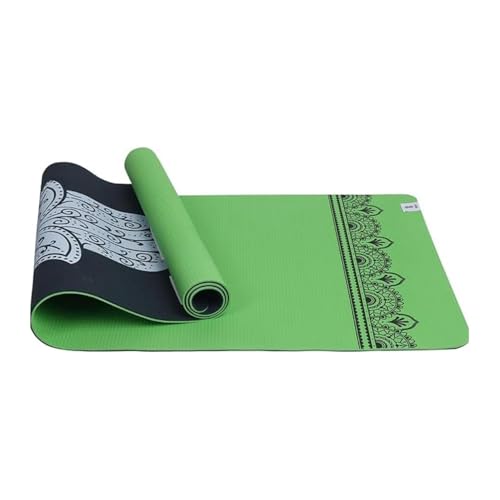 HOME ARCHIVE Premium Yoga Mat 6mm Print Reversible Extra Thick and Large Non Slip Exercise & Fitness Mat for All Types of Yoga Pilates & Floor Workouts (78" x 24" x 6mm Thick) - color: Green