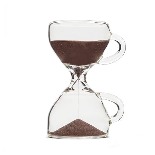 Kikkerland Coffee Break Sand Timer – 15-Minute Decorative Hourglass for Home & Office