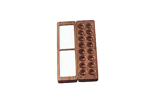 Leadigol Wooden Mini Travel Paint Palette, Watercolor Painting Box, Painting Paint Saver Mixing Tray, Wooden Colour Mixing Palette Box, Artist Travel Sketch Painting Box