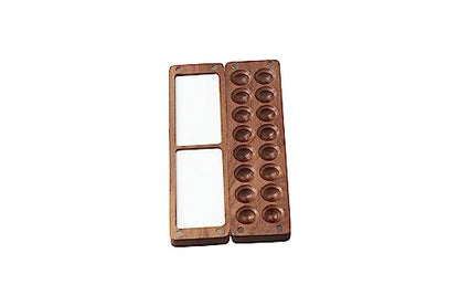 Leadigol Wooden Mini Travel Paint Palette, Watercolor Painting Box, Painting Paint Saver Mixing Tray, Wooden Colour Mixing Palette Box, Artist Travel Sketch Painting Box