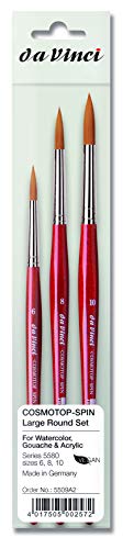 da Vinci Brushes 5509A2 5580 Spin Large Round (Sizes 6,8,10) Artist Brush Set, Black 3 - style: Spin Large Round Set