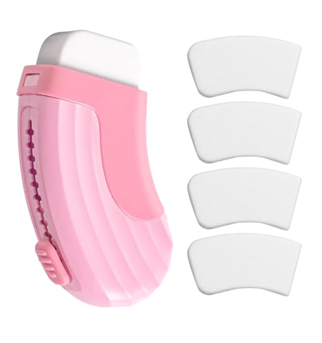4+1 Pack Rubber Erasers Sliding Retractable Eraser - Pink | Large White Erasers with 4 Refill Eraser for School Office Home Supplies Art Drawing, Push Pull Pencil Erasers for Kids Teens - color: Pink