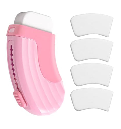 4+1 Pack Rubber Erasers Sliding Retractable Eraser - Pink | Large White Erasers with 4 Refill Eraser for School Office Home Supplies Art Drawing, Push Pull Pencil Erasers for Kids Teens - color: Pink