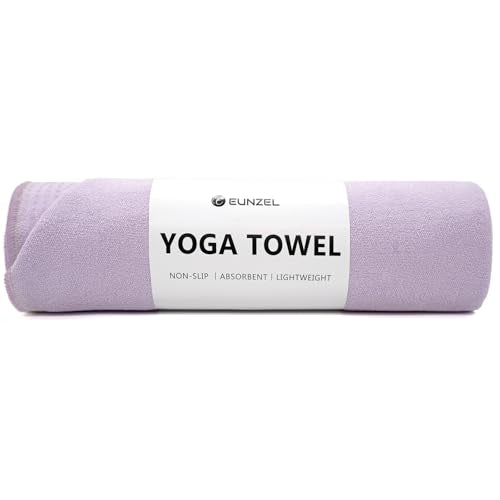 Eunzel Non Slip Hot Yoga Mat Towel with Grip Dots, 72" x 24" - color: Taro Purple, size: 72" x 24"