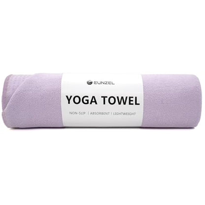 Eunzel Non Slip Hot Yoga Mat Towel with Grip Dots, 72" x 24" - color: Taro Purple, size: 72" x 24"