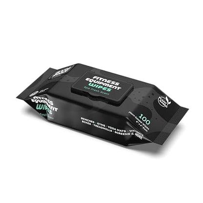 GymSoap Gym & Yoga Mat Cleaner Wipes, Plant Based - 100 Gym Equipment Wipes to Clean Exercise Equipment, Treadmill, Peloton Bikes - Gym Supplies, Cleaning Wipes for Home & Gym - Spa Fresh Scent