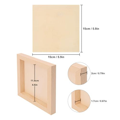 26 Pack Unfinished Wood Canvas Boards for Painting - 6 x 6 Inch Square Wooden Panels and Painting, DIY Handicrafts, Home Decoration（Thickness 0.98 inch）
