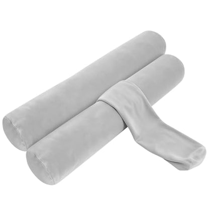 IFOYO 2 Pcs Velvet Round Body Pillow Cover with Zipper, 47" x 8" Ultra-Soft Bolster Pillow Cover Machine Washable Long Round Pillow Case for Sleeping & Bedroom, Living Room, Case Only (Gray) - color: Gray, size: 47"-2