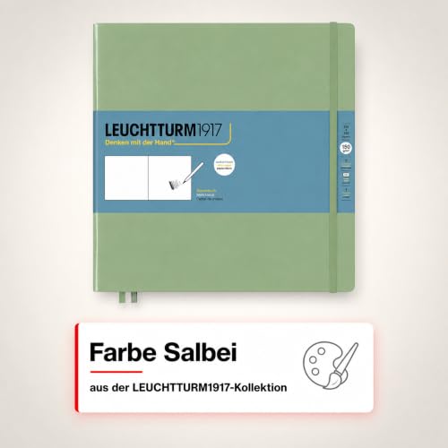 Leuchtturm1917 - Square Hardcover Sketchbook (Sage) - 112 Pages of 150g/m² Paper - color: Sage, size: Square