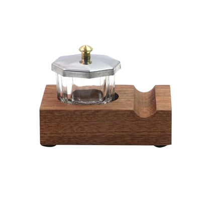 Crapyt Ink Well for Dip Pen Calligraphy Holder, Dip Pen Holder, Pen Rest | 2.83"×2.01"×0.79" Wood Desktop Pen Holder, Calligraphy Oblique Nib Holder