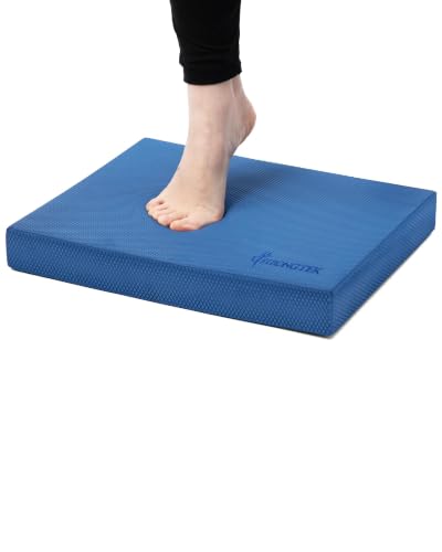 StrongTek Foam Balance Pad, High-Density TPE, 15.8 x 13 x 2 in, Non-Slip - color: Blue