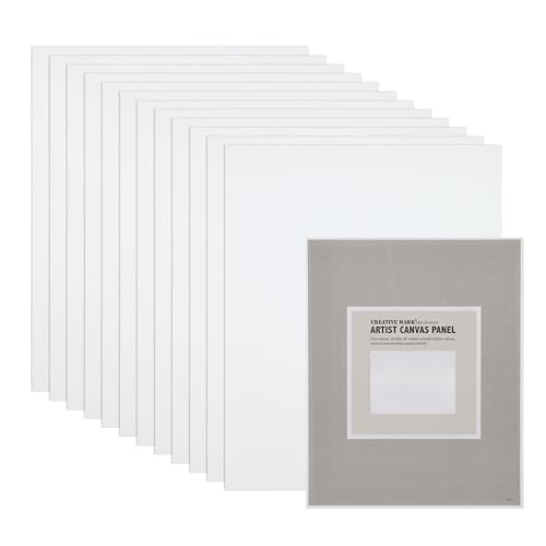 Creative Mark Cotton Canvas Panels 4x12" - 12 Pack - Professional Quality Fine Weave Acrylic Primed Artist Canvas Boards for Painting, Acrylics, Studios, & More - size: 4x12" - 12 Pack