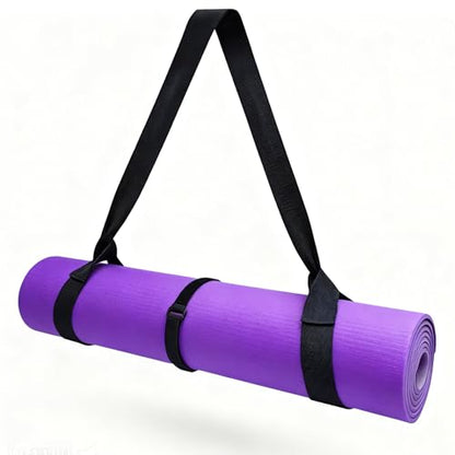 Yoga Mat Strap, 2-Pack Adjustable Wide Shoulder Straps for Carrying Yoga Mats, Exercise Mats, Playmats, and Fitness Mats, Black