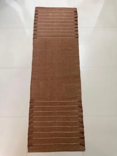 Payal Rugs Cotton Yoga Mat - Eco-Friendly Hand-Woven Rug - Non Slip & Thick (24”x72”x5mm) for Yoga Everyday Fitness at Home - Comfortable Extra-Long - color: Brown