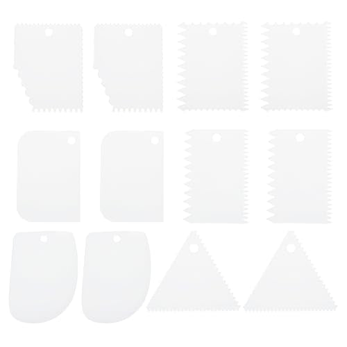 PATIKIL 12 Pcs Plastic Clay Scraper, 2 Set Pottery Tools Soft Carving Scraper Kit Clay Sculpting Tools Ceramics Cutter for Beginners Pottery Modeling, White - color: White