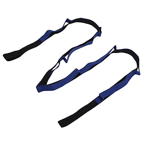 Stretch Strap Yoga Stretching Band MultiLoop Fitness Equipment for Yoga Pilates Muscle Stretching Physical Workouts Durable Tight Weaving Technology Unbreakable Design for Men - color: Daisy Rope Blue (Simplified Version)
