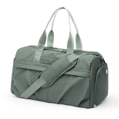 Gym Bag for Women with Shoe Compartment, Sport Travel Duffel Bag for Men - color: Green