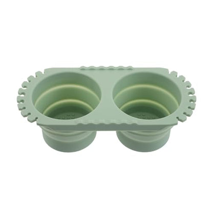 SEWACC Foldable Silicone Paint Brush Washer, Dual Collapsible Basin with Drying Rack, Portable Acrylic and Watercolor Brush Washing Bucket, Travel Art Supplies Organizer - color: Green
