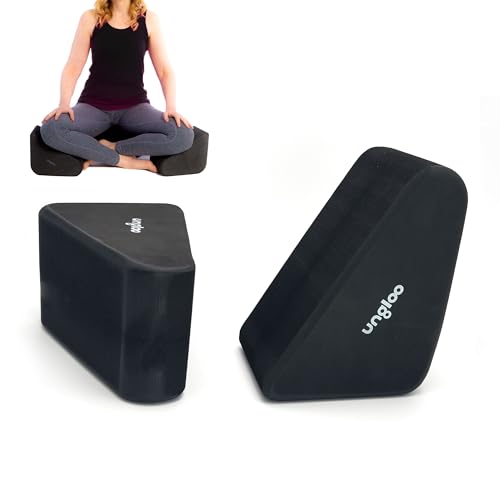 Ungloo Supportive Yoga Block Wedges for Seated Meditation – Elevates Knees, Reduces Hip Pressure, and Improves Cross-Legged Posture - color: Black