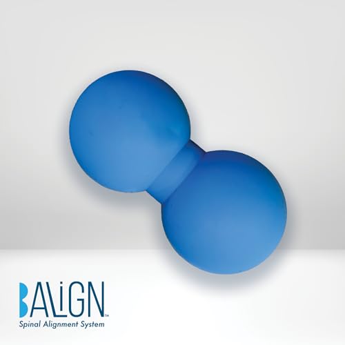 BAlign® Bowtie, Patented Half-Peanut Massage Ball, Back Pain Relief, Spine & Pelvic Alignment, Yoga Stretching & Mobility Aid, Myofascial Release & Trigger Point Therapy (Baby Blue) - color: Baby Blue 298u