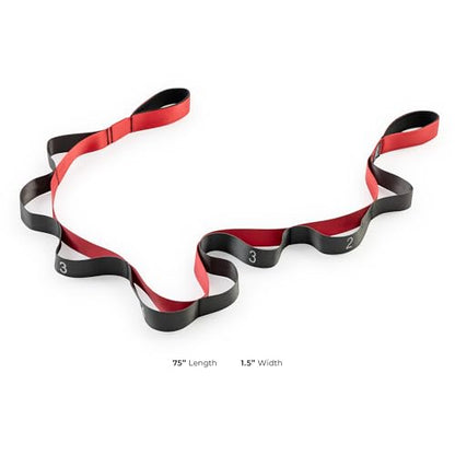 Sunny Health & Fitness Premium Yoga Stretch Strap, 10 Individual Grip Loops