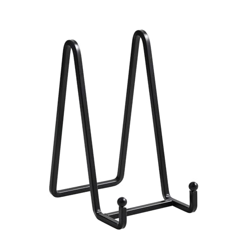 Plate Holder Easel Display Stand - 6 inch Metal Plate Stands for Display - Tabletop Picture Stand - Black Iron Easels for Display Pictures | Photo Frames | Book | Decorative Plates | Plaque - 4 Pack - size: 6 inch (4 pack)