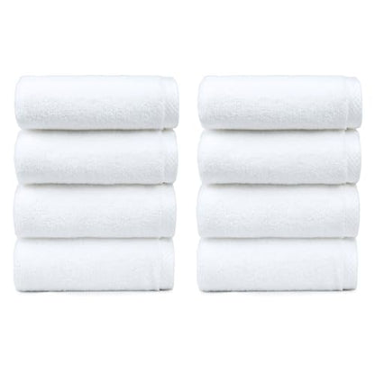 Amazon Basics 8-Pack Soft, Highly Absorbent, Quick-Dry Hand Towels, 100% Cotton, 28" x 16", White - color: White, size: Hand Towel, style: Hand Towel (Pack of 8)