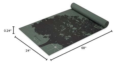 Gaiam Premium Yoga Mat, 6mm Thick Print Mat - color: Luminary