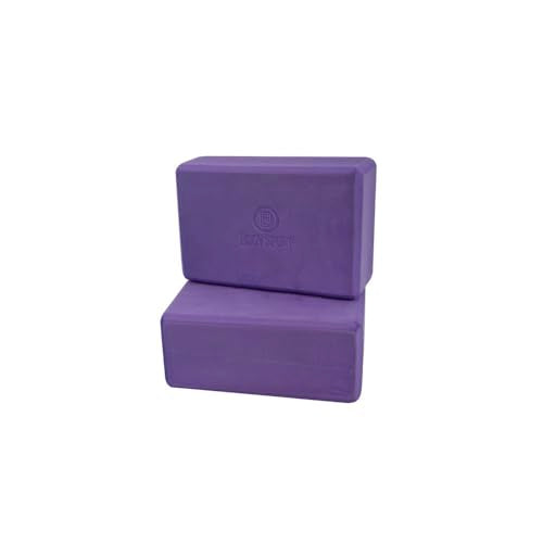 Body Sport High Density Foam Yoga Block (2-Pack) for Home & Gym - Exercise Equipment for Stability & Core Training - color: Purple, size: 4-Inch