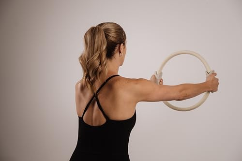 Pilates Prop Kit and Booty Band Bundle for Home Workouts- Includes Pilates Ring, Pilates Ball and 2.2 lb. Dumbbell, 3 Pack Booty Band Set-Beige