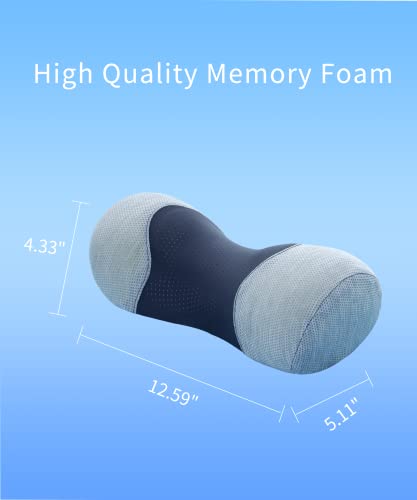 Bespilow Small Neck Roll Pillow for Sleeping, Neck Pillows for Pain Relief - color: 1 Pillow +1 Pillowcase (Grey)