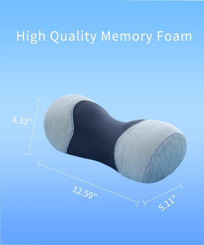 Bespilow Small Neck Roll Pillow for Sleeping, Neck Pillows for Pain Relief - color: 1 Pillow +1 Pillowcase (Grey)